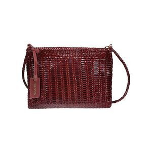 VIPERA Woven Leather Clutch Bag Women BORDEAUX Handbags
